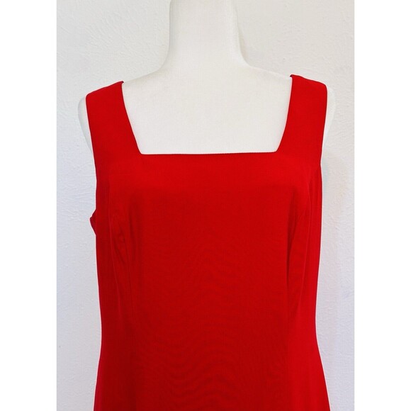 Joseph Ribkoff Women Size 12 Red Sheath Maxi Dress Designer Formal Old Money - Picture 2 of 12
